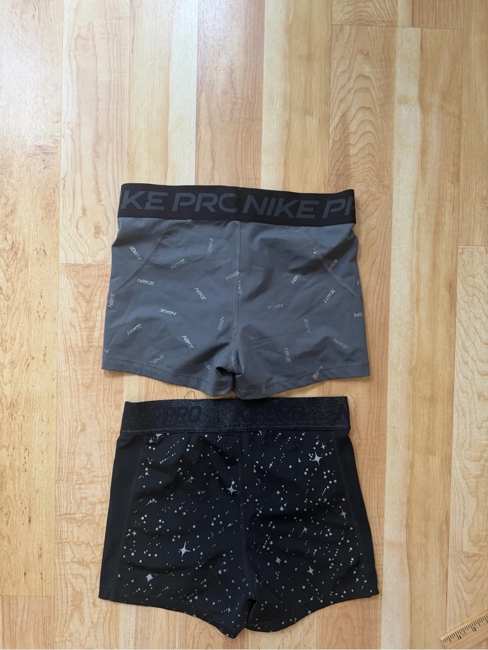 Nike Pro Women's Gray and Black Performance Shorts  2-Pack limited edition stars